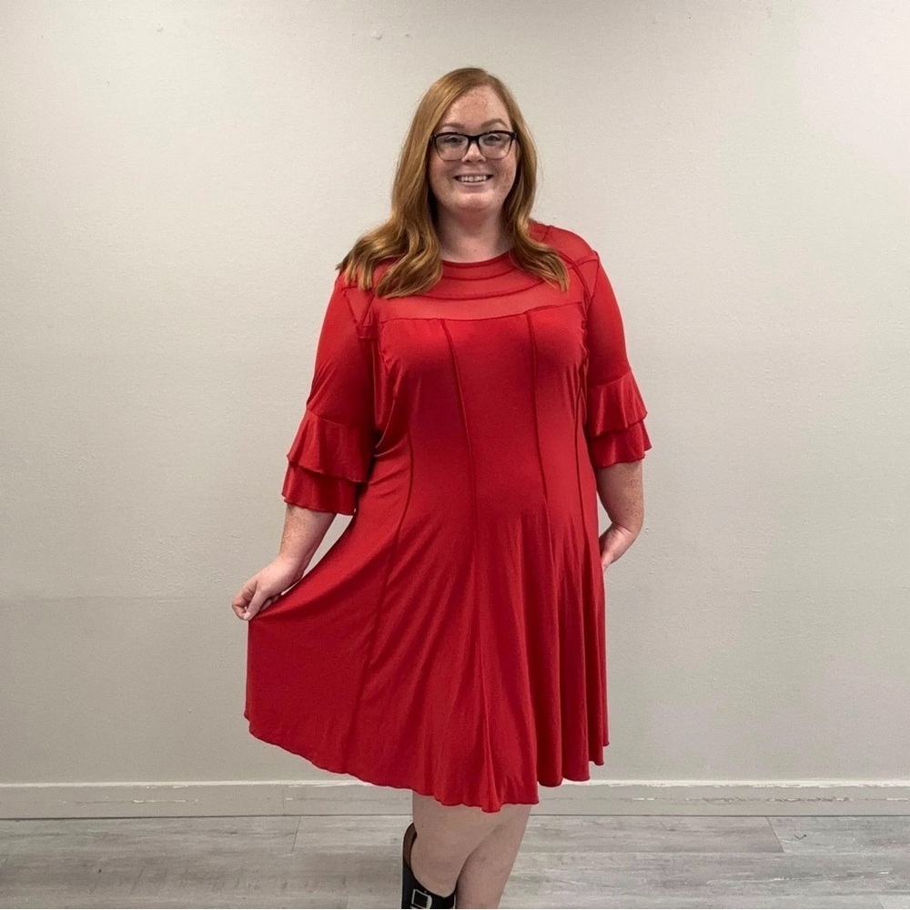 Ashley Stewart Sheer Panel Dress - Size 34/36